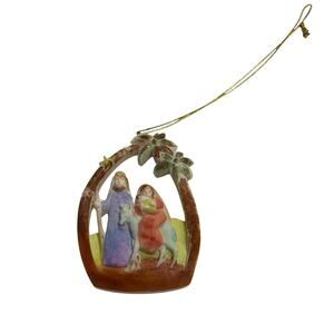 Holy Family Nativity Christmas Ornament Resin Mary Joseph and Baby Jesus Decor